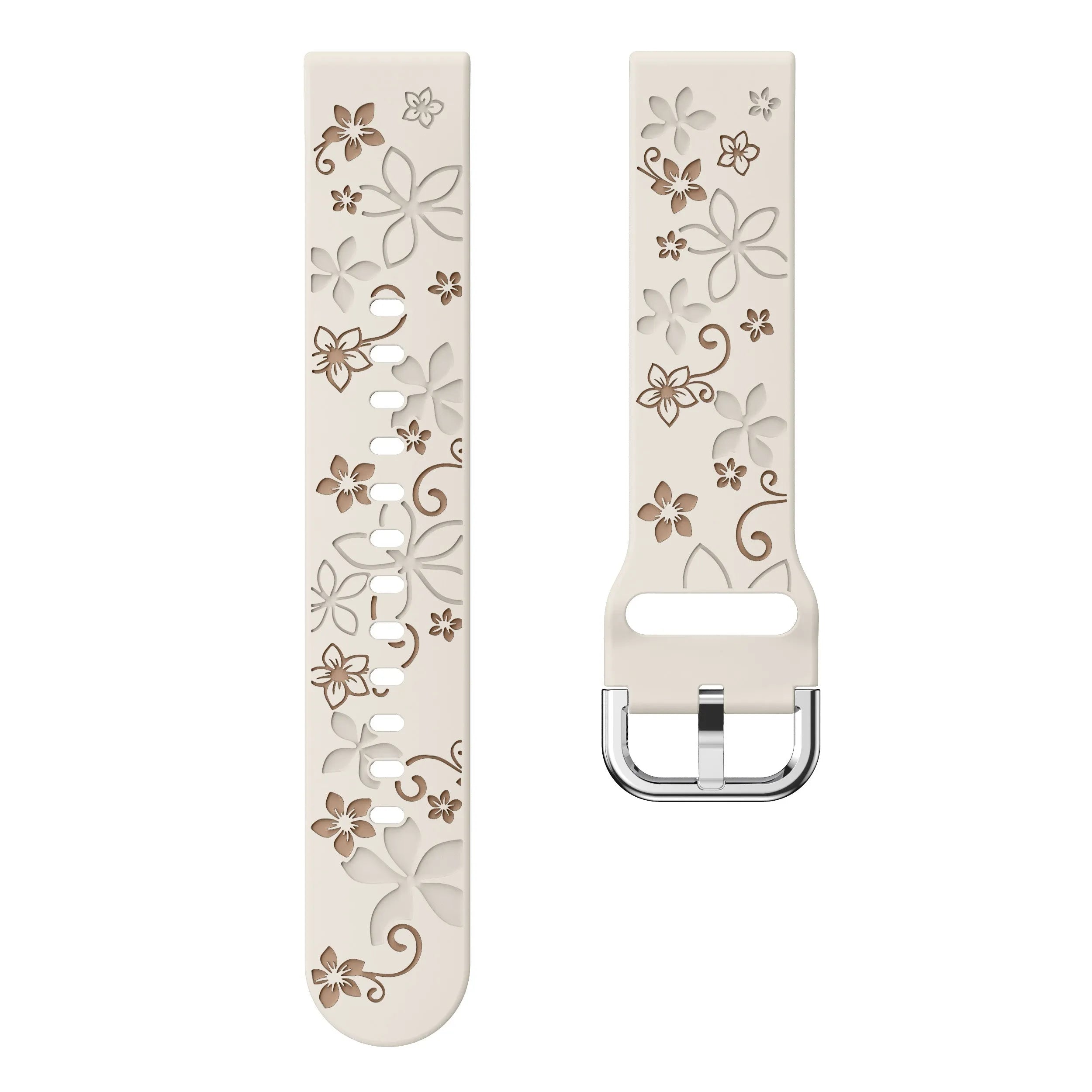 Oppo Watch X2 Mini Flower siliconen band (sterrenlicht/beige)