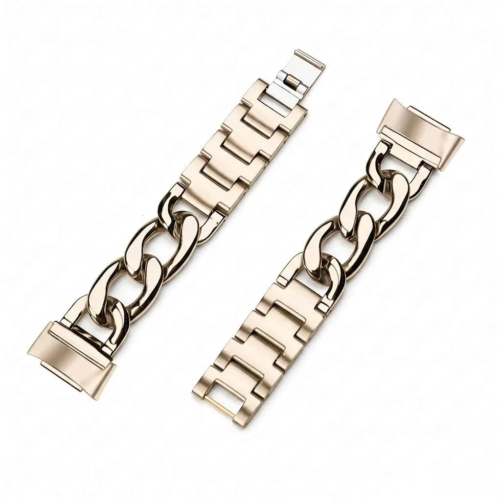 Fitbit Charge 6 steel chain band (sterrenlicht)
