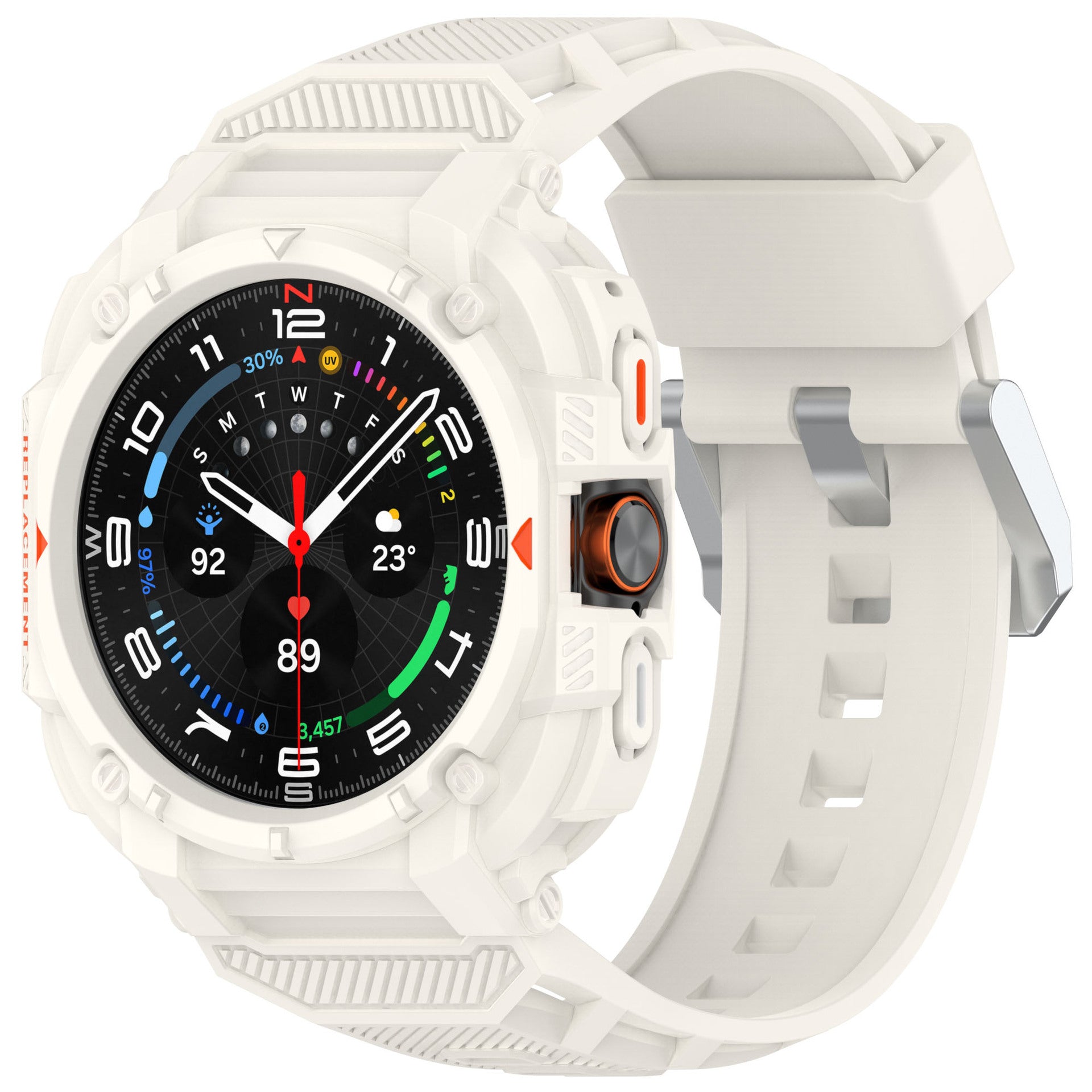 Samsung Galaxy Watch Ultra TPU bandje met frame (ivoor wit)