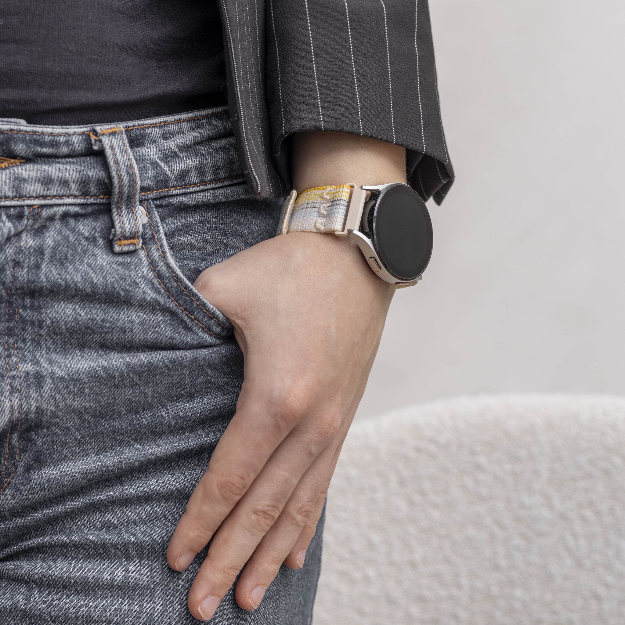 Huawei Watch 5 - 42mm nylon band (sterrenlicht mix)