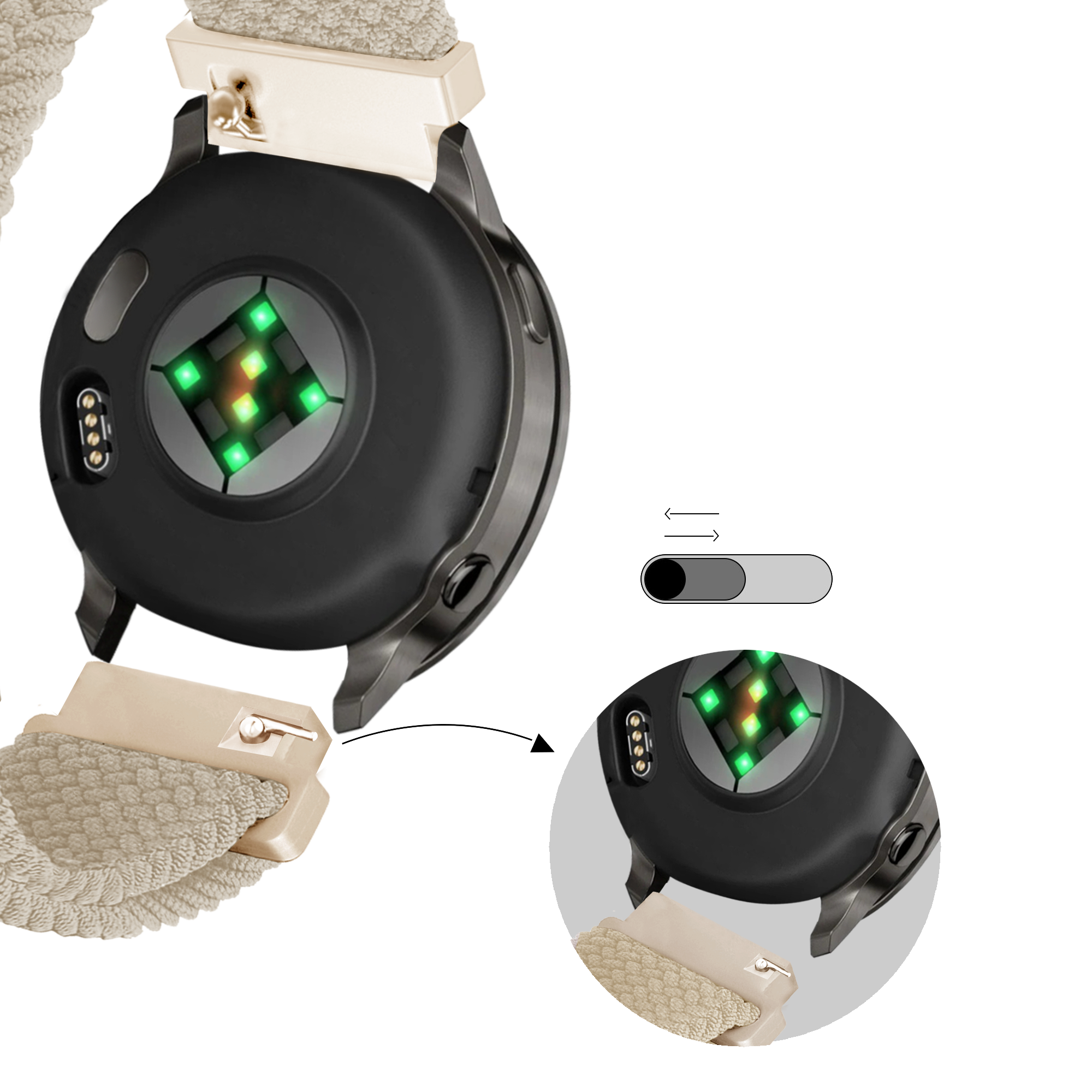 Bandz Garmin Venu 3s Adjustable Braided Strap (Starlight)