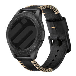 Amazfit Bip 5 Stitched leren band (zwart)