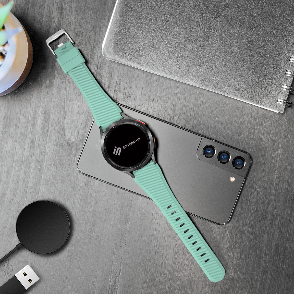 Amazfit GTR 4 twill siliconen bandje (aqua)