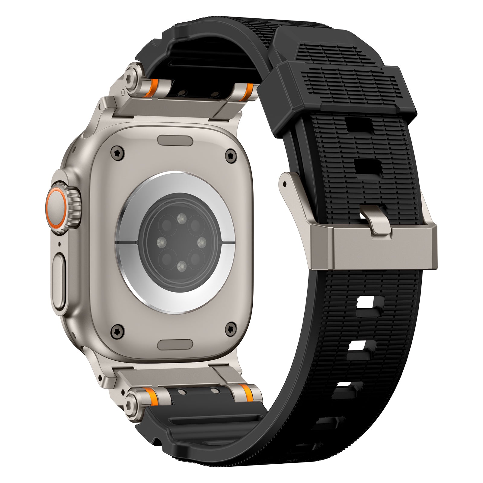 Apple Watch 'Adventurer' siliconen band (zwart met titanium)