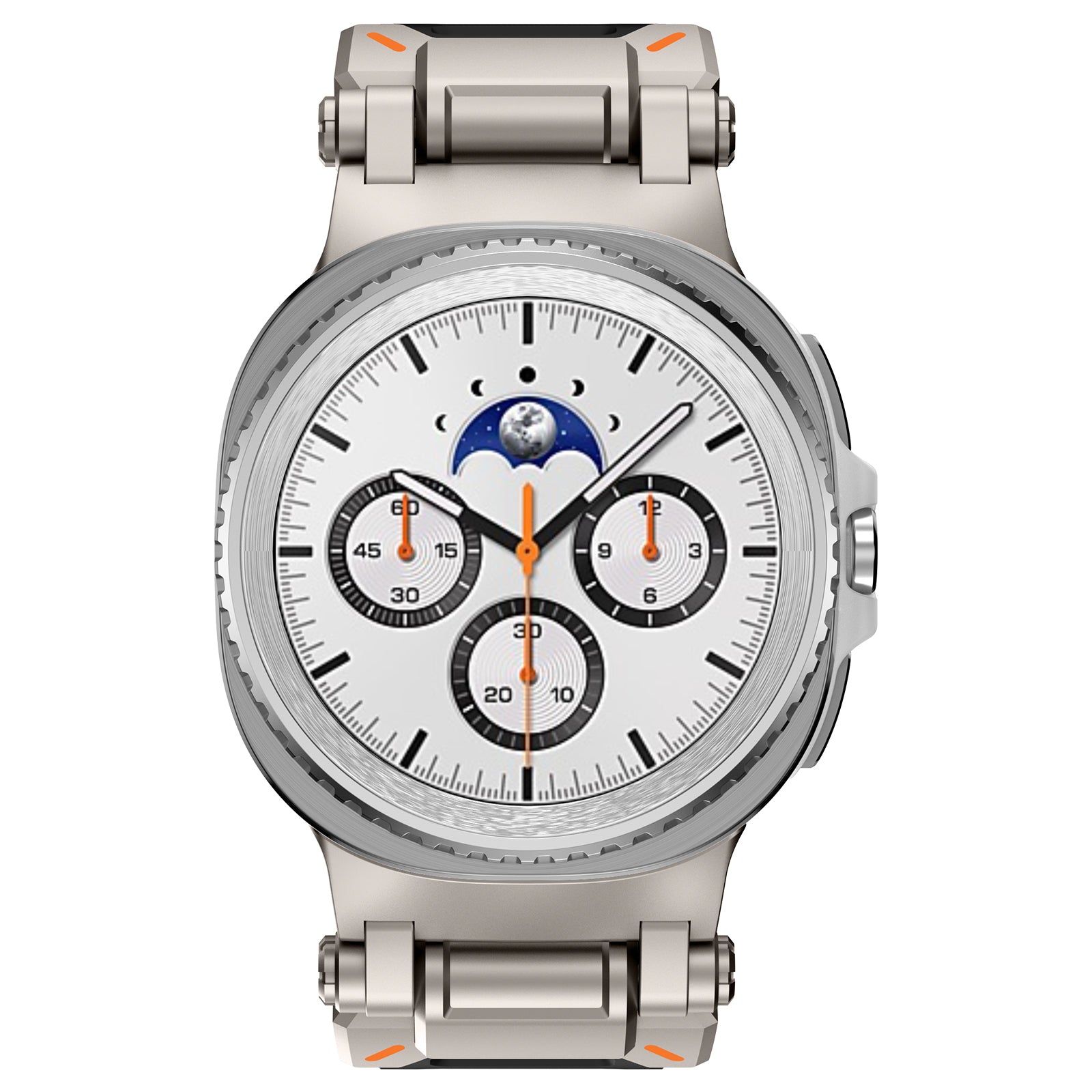 Samsung Galaxy Watch 8 Classic 'Explorer' silicone band (zwart met titanium)