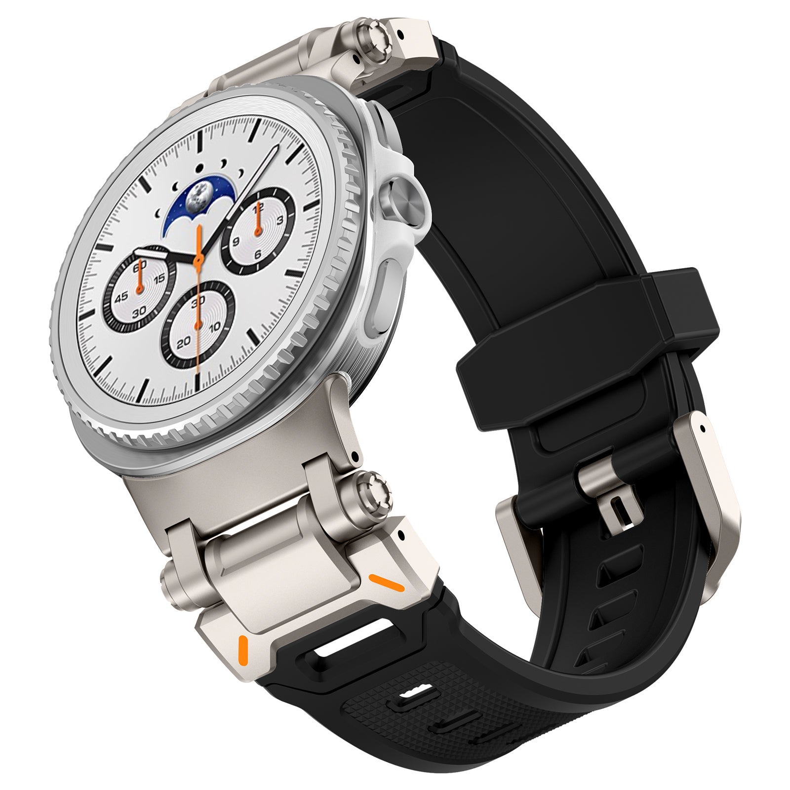 Samsung Galaxy Watch 8 - 40mm 'Explorer' Silicone Strap (Black with Titanium)