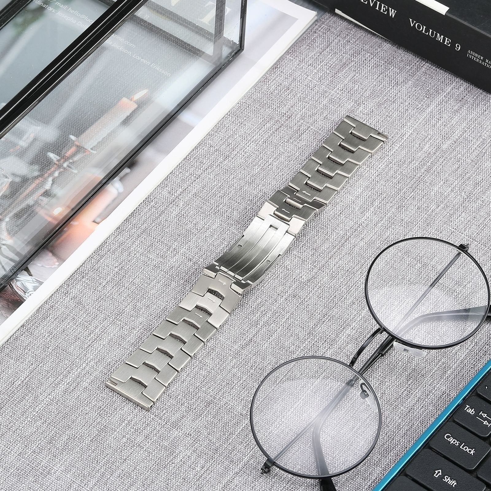 Huawei Watch Ultimate titanium grain band (platte sluiting) (zilver)