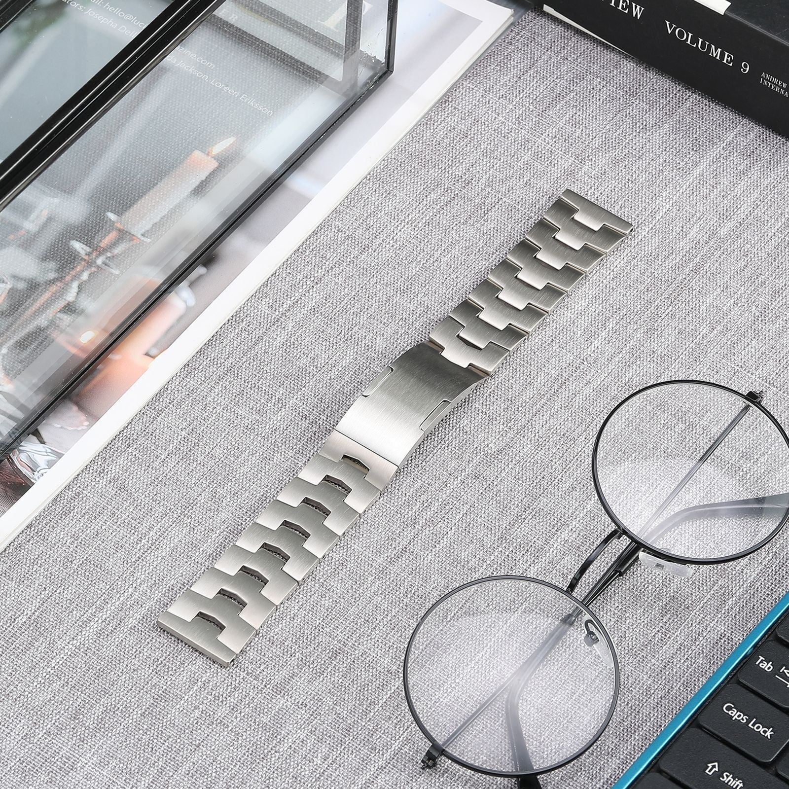 Amazfit GTR 4 titanium grain band (platte sluiting) (zilver)