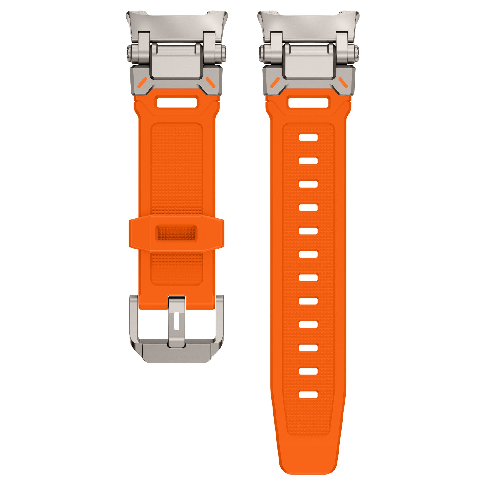 Samsung Galaxy Watch 8 Classic 'Explorer' silicone band (oranje met titanium)