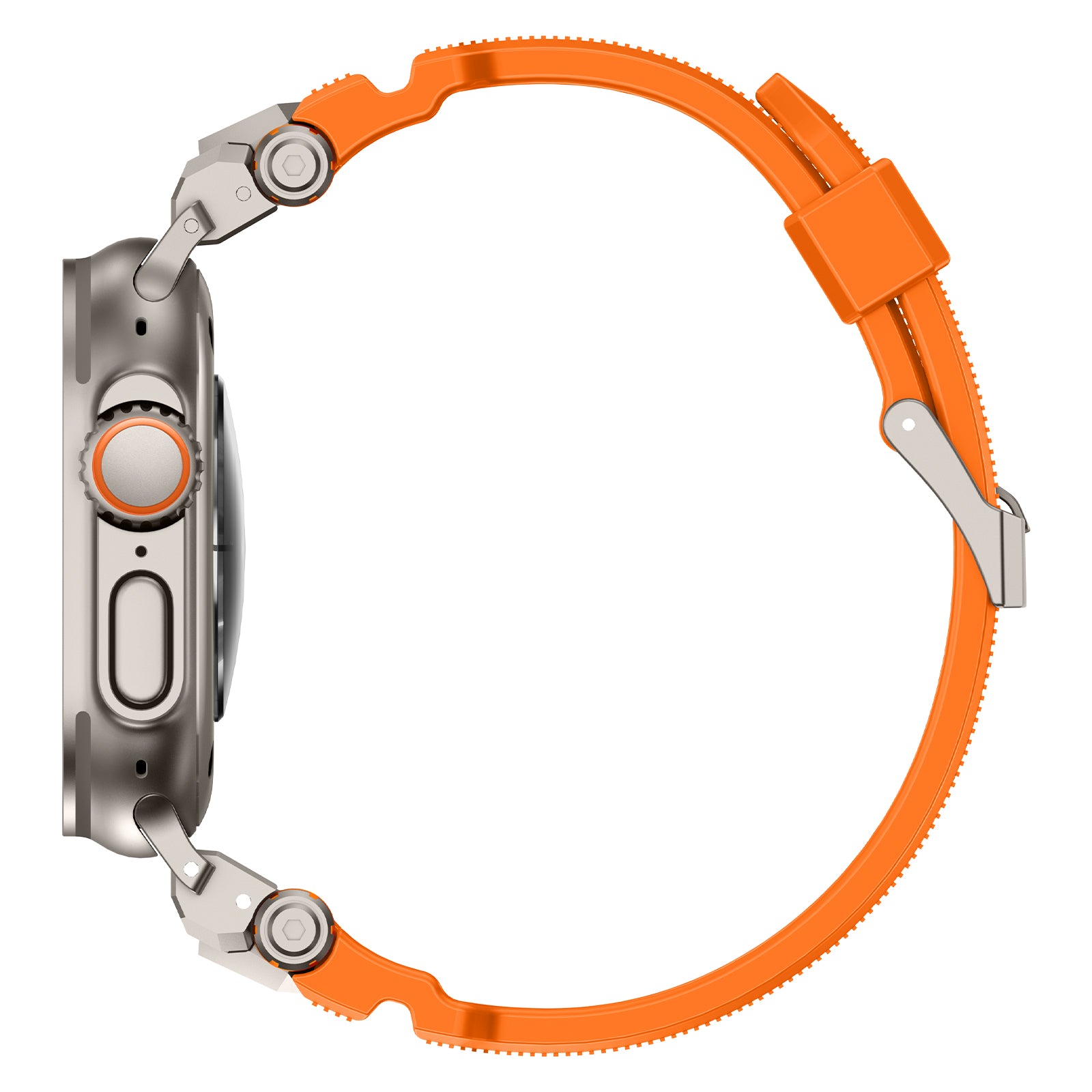 Apple Watch 'Adventurer' siliconen band (oranje met titanium)
