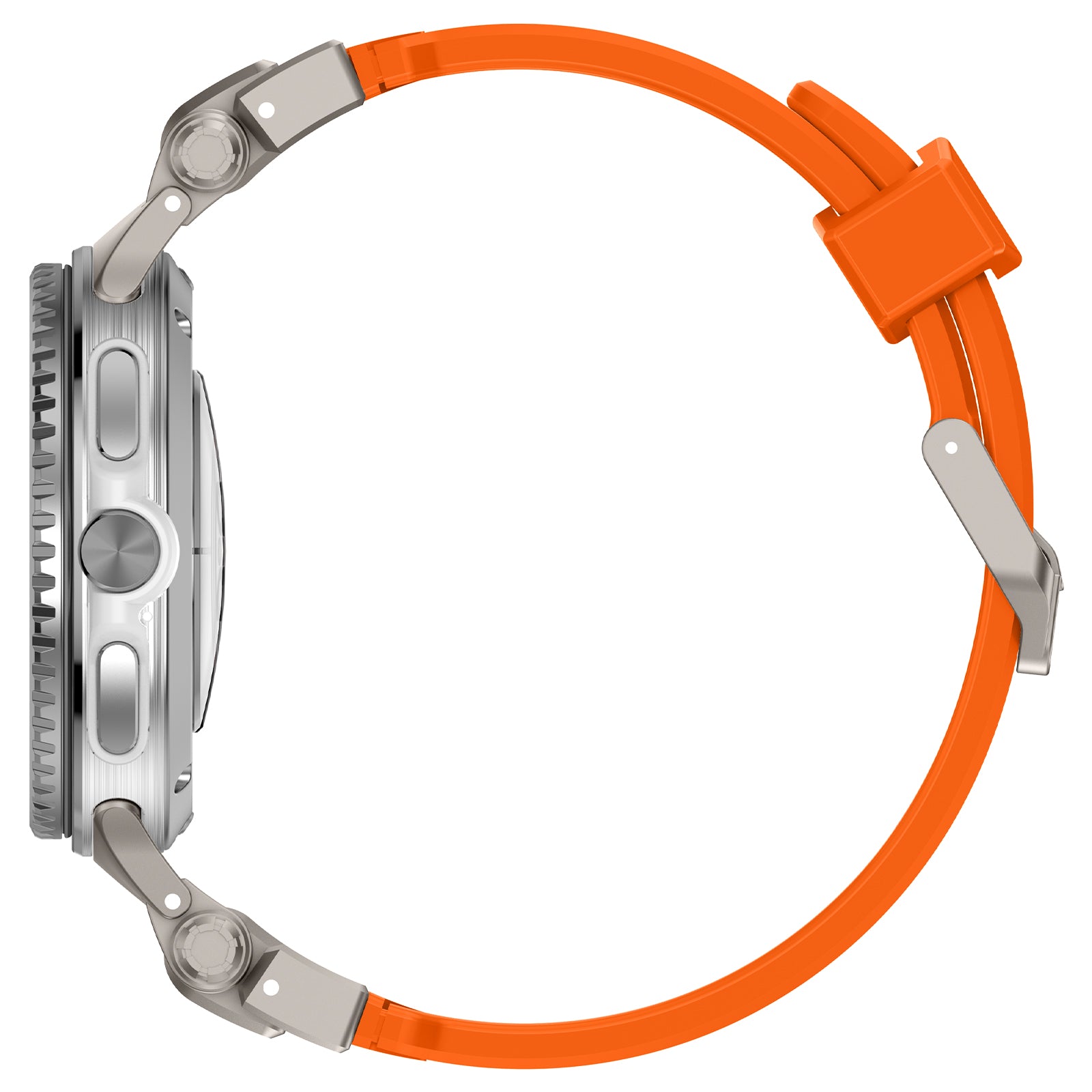 Samsung Galaxy Watch 8 - 40mm 'Explorer' silicone band (oranje met titanium)