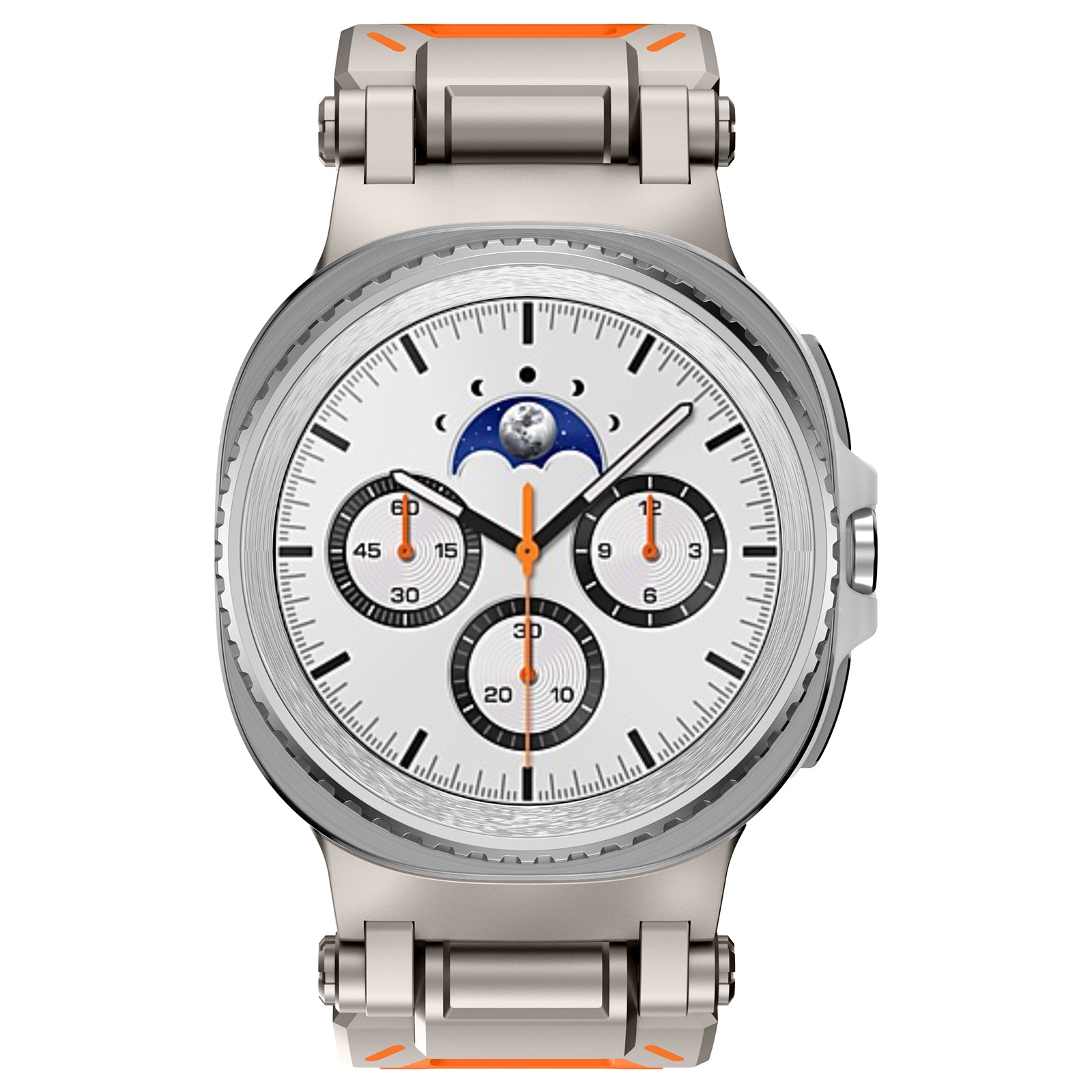 Samsung Galaxy Watch 8 - 44mm 'Explorer' silicone band (oranje met titanium)