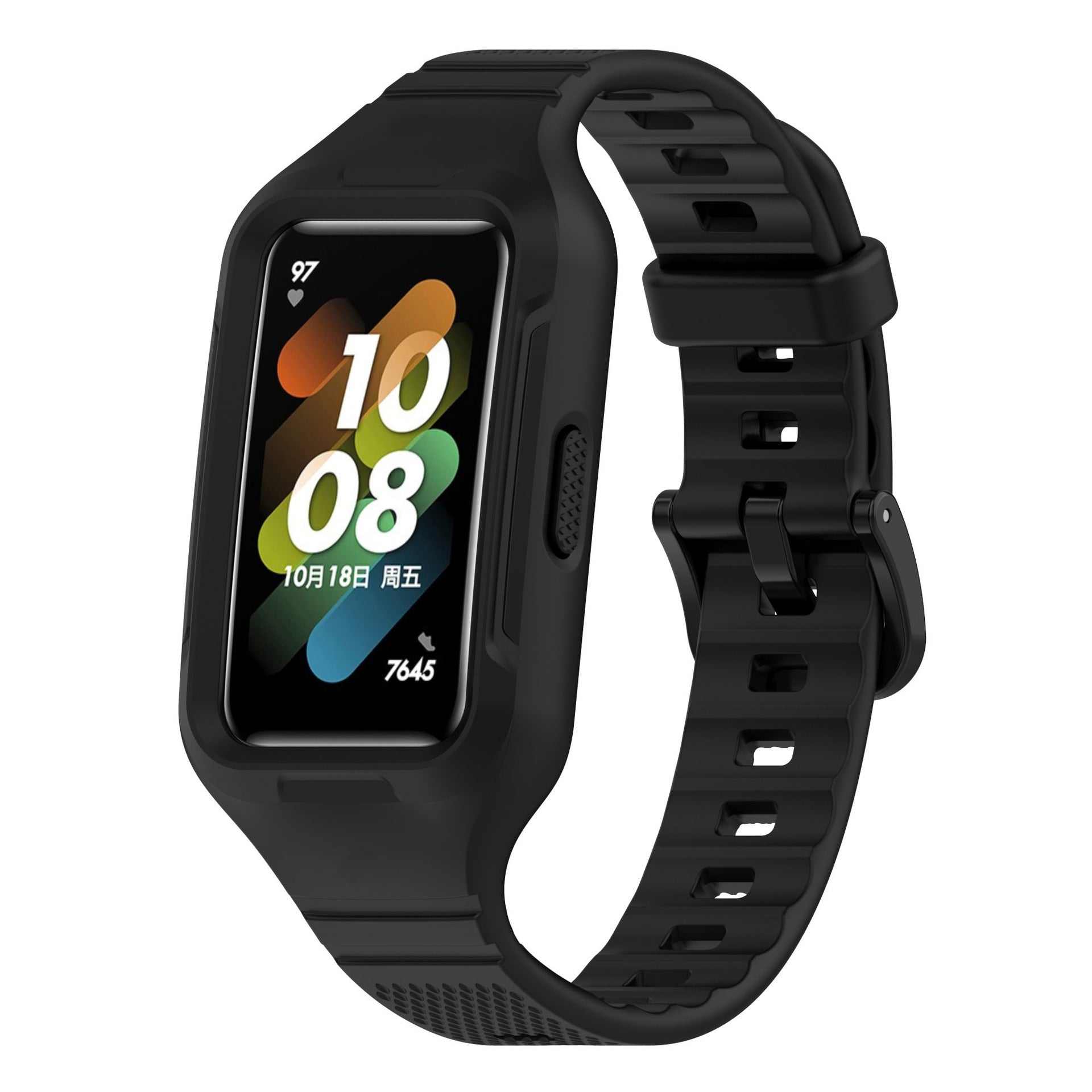 Huawei Band 8 TPU bandje met frame (zwart)