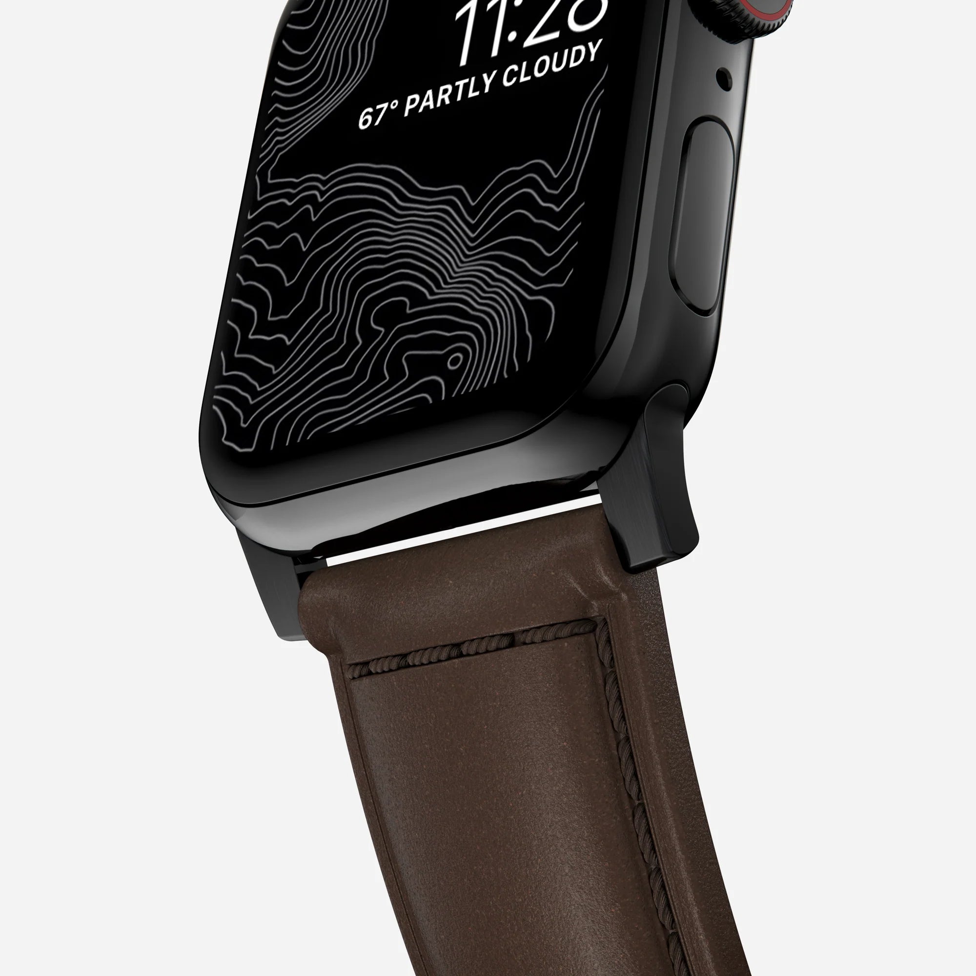Nomad Traditional Apple Watch leren bandje (bruin/zwart)