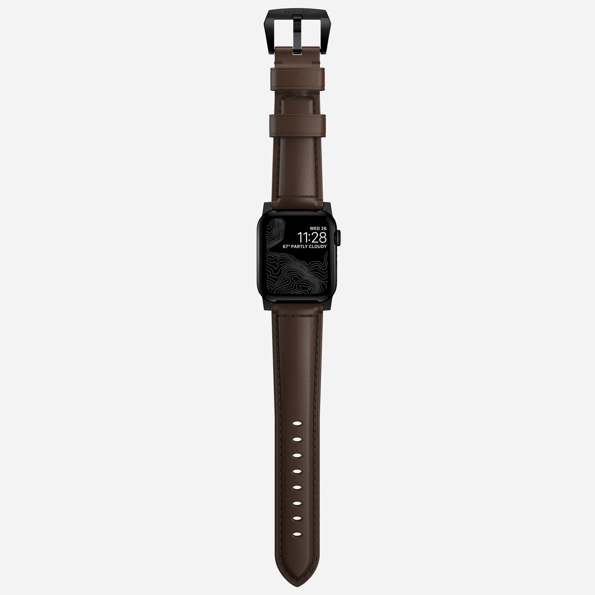 Nomad Traditional Apple Watch leren bandje (bruin/zwart)
