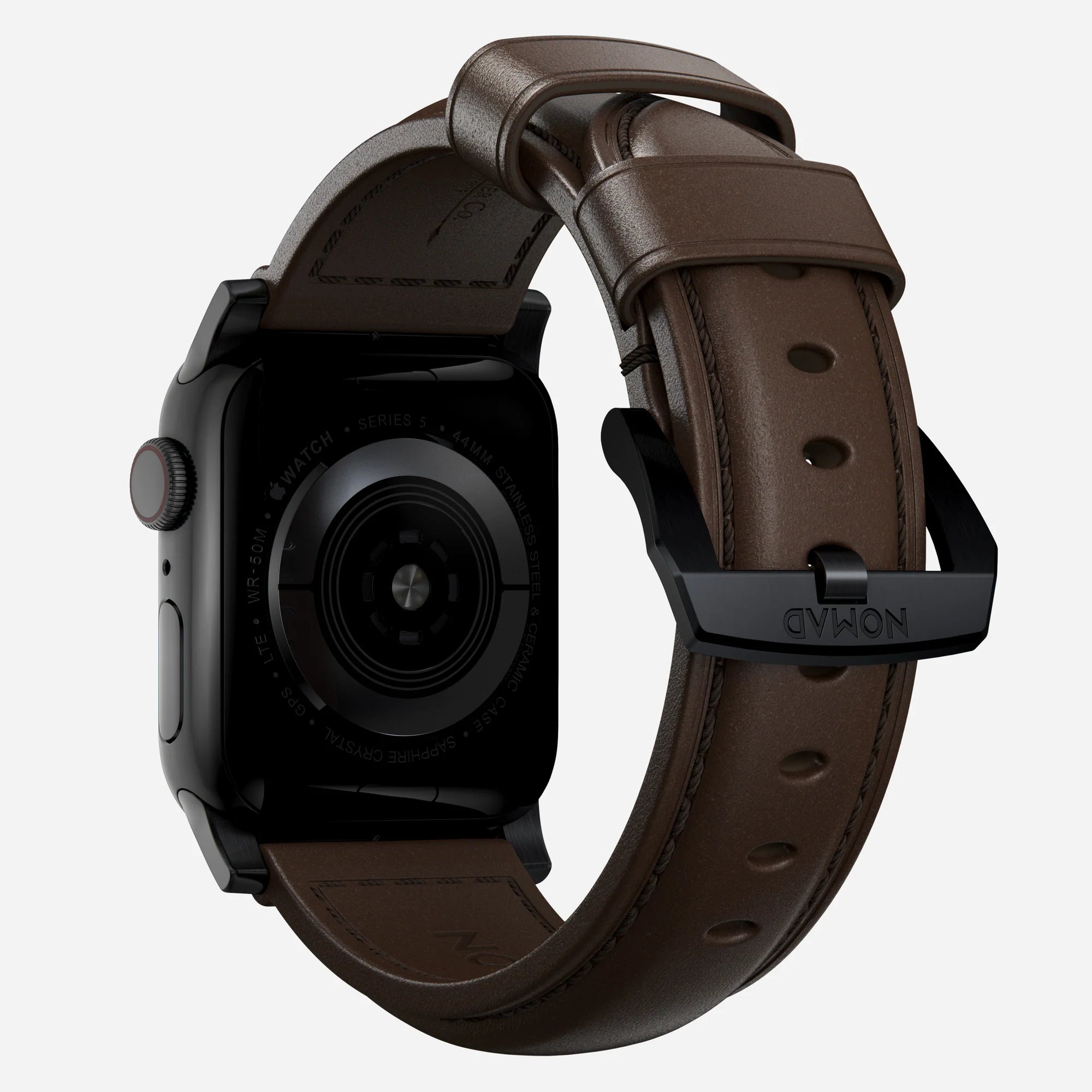 Nomad Traditional Apple Watch leren bandje (bruin/zwart)