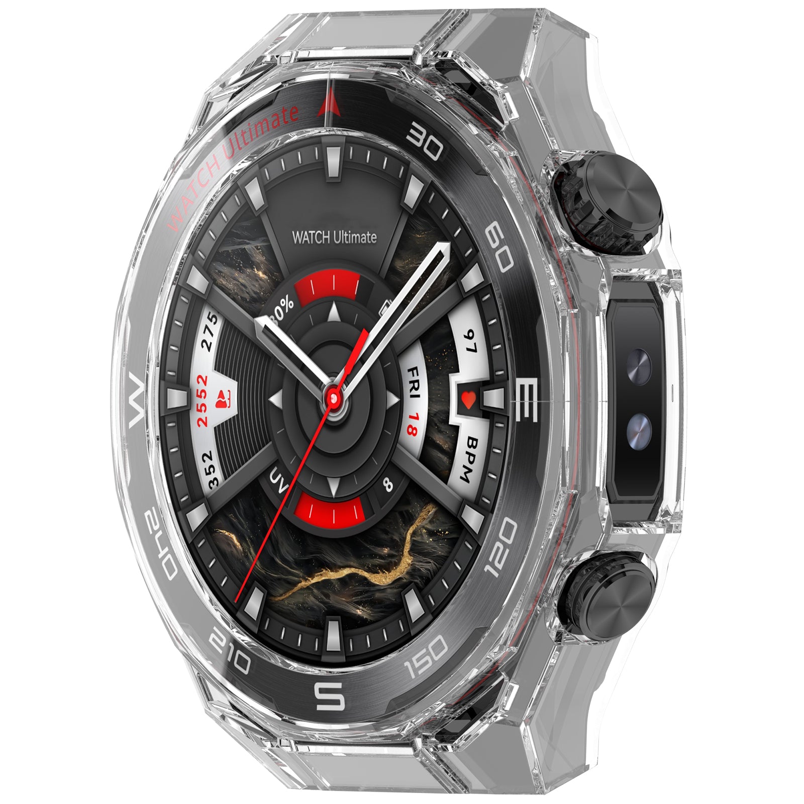 Huawei Watch Ultimate PC case met glas (transparant)