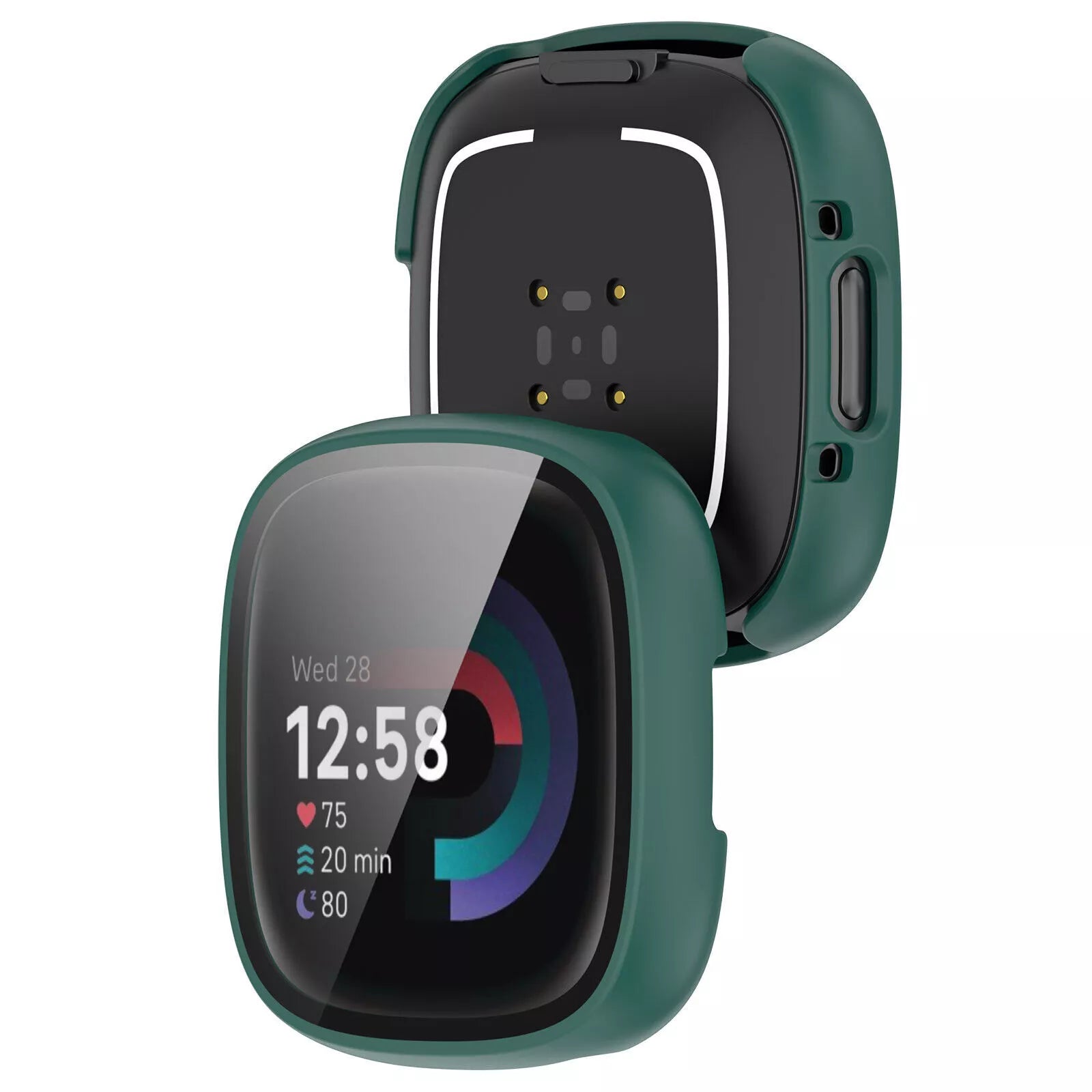 Fitbit Versa 4 / Sense 2 hard case met glas (groen)