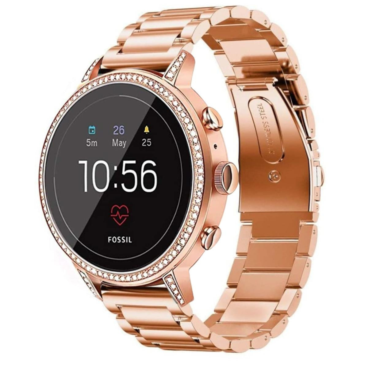 Fossil Gen 4 Venture (HR) stalen band (rosé goud)