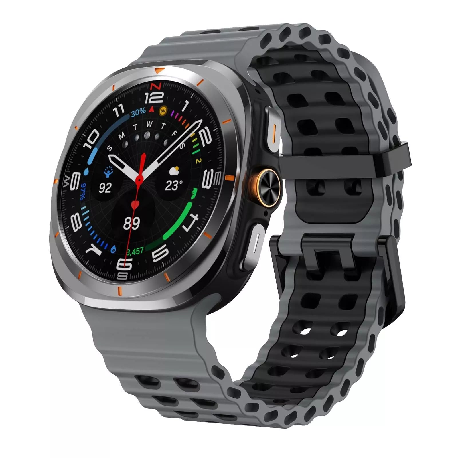 Samsung Galaxy Watch Ultra Wave Silicone Strap (Gray/Black)