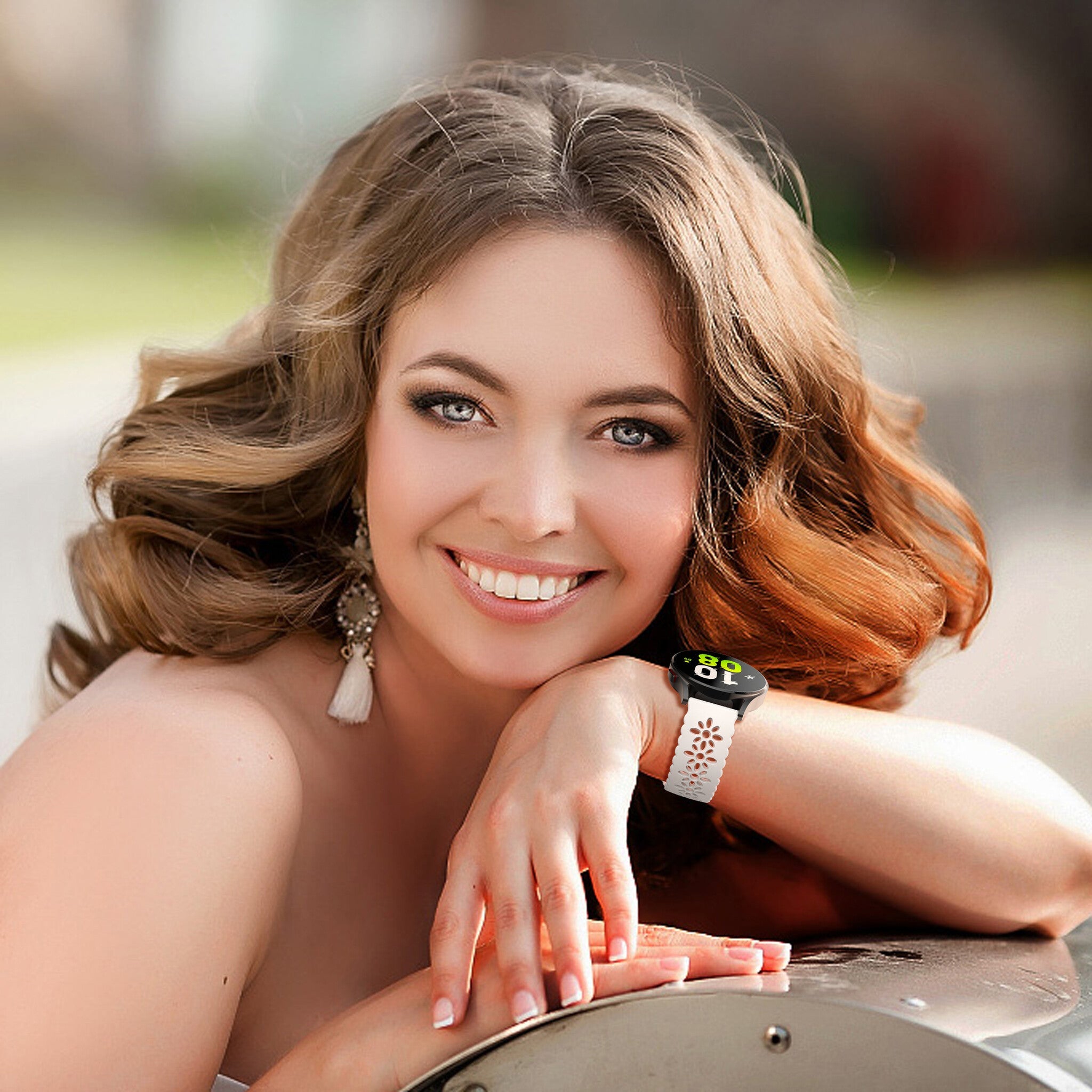 Amazfit Bip 3 (Pro) siliconen bandje met patroon (lwit/roze)