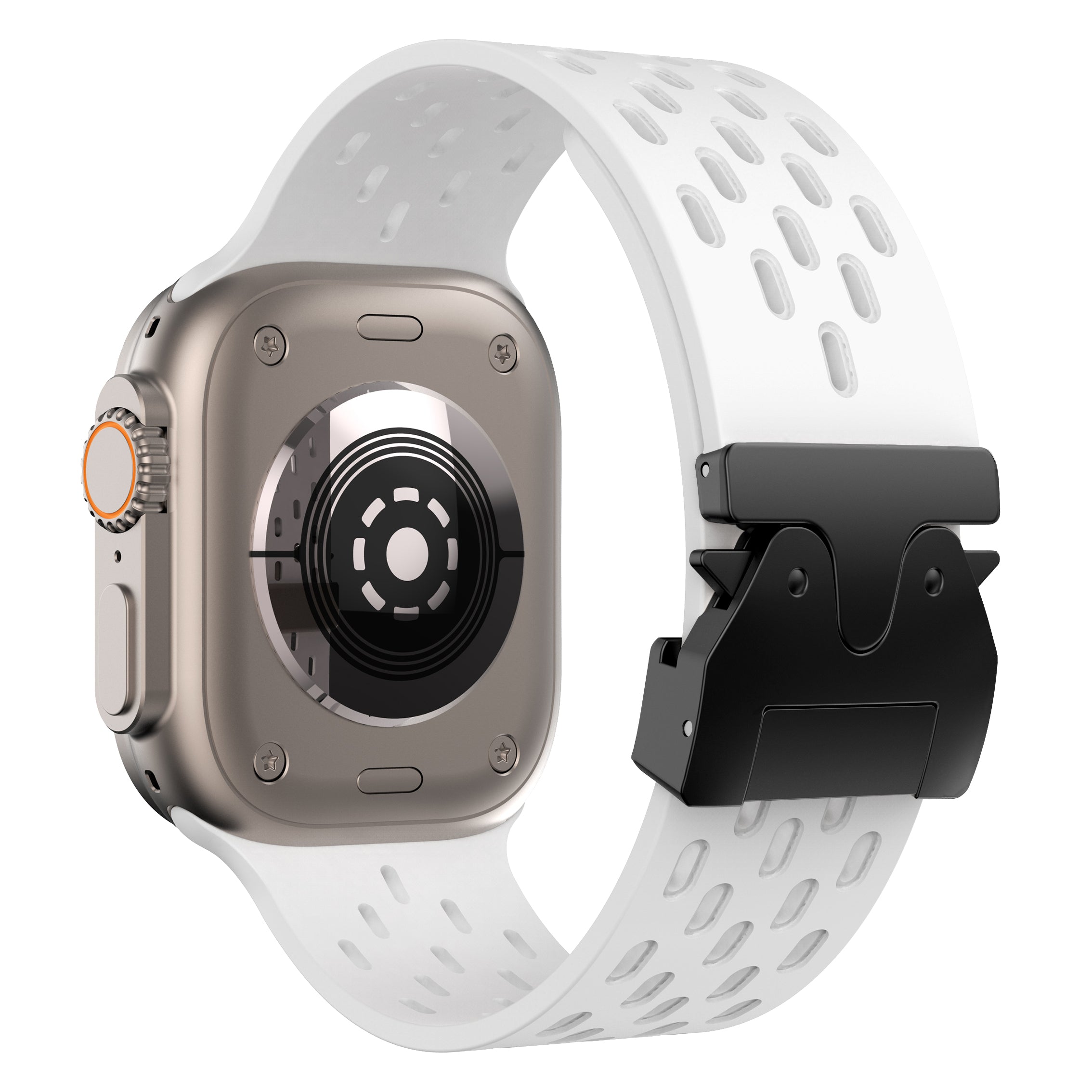 Apple Watch siliconen air bandje met P-Buckle (wit)