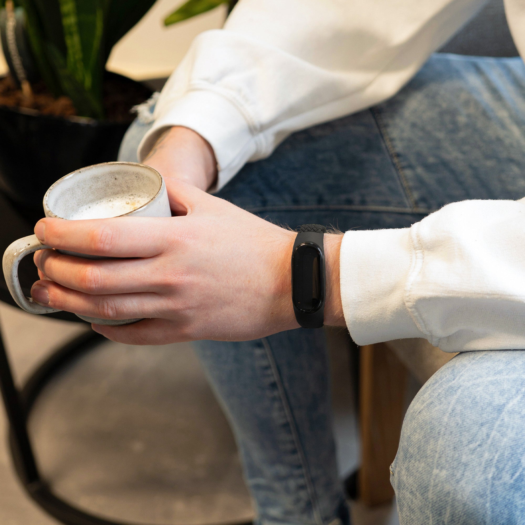 Xiaomi Mi Band 5 gevlochten bandje (zwart)