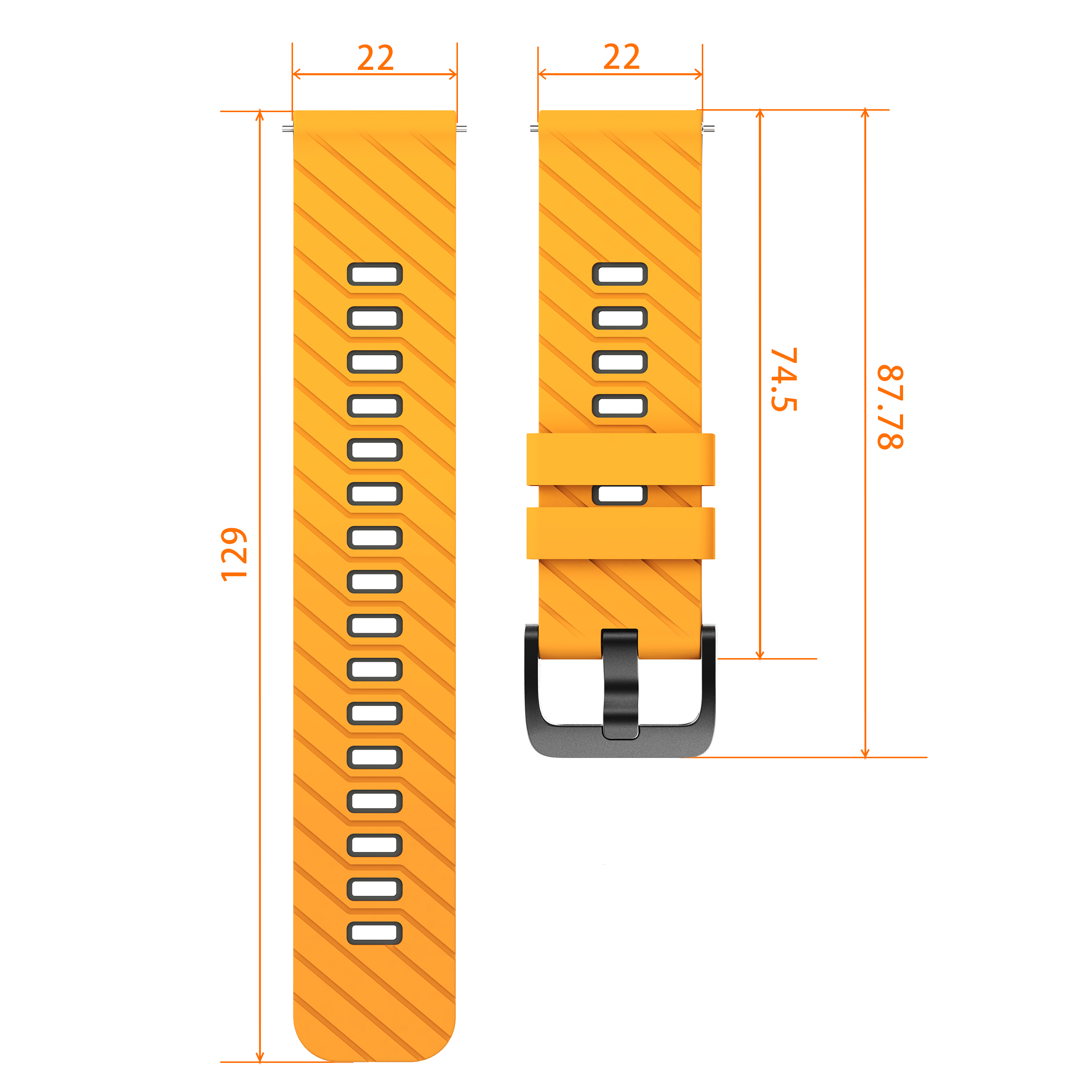 Fossil Gen 5e - 44mm twill sport band (donkergeel/grijs)