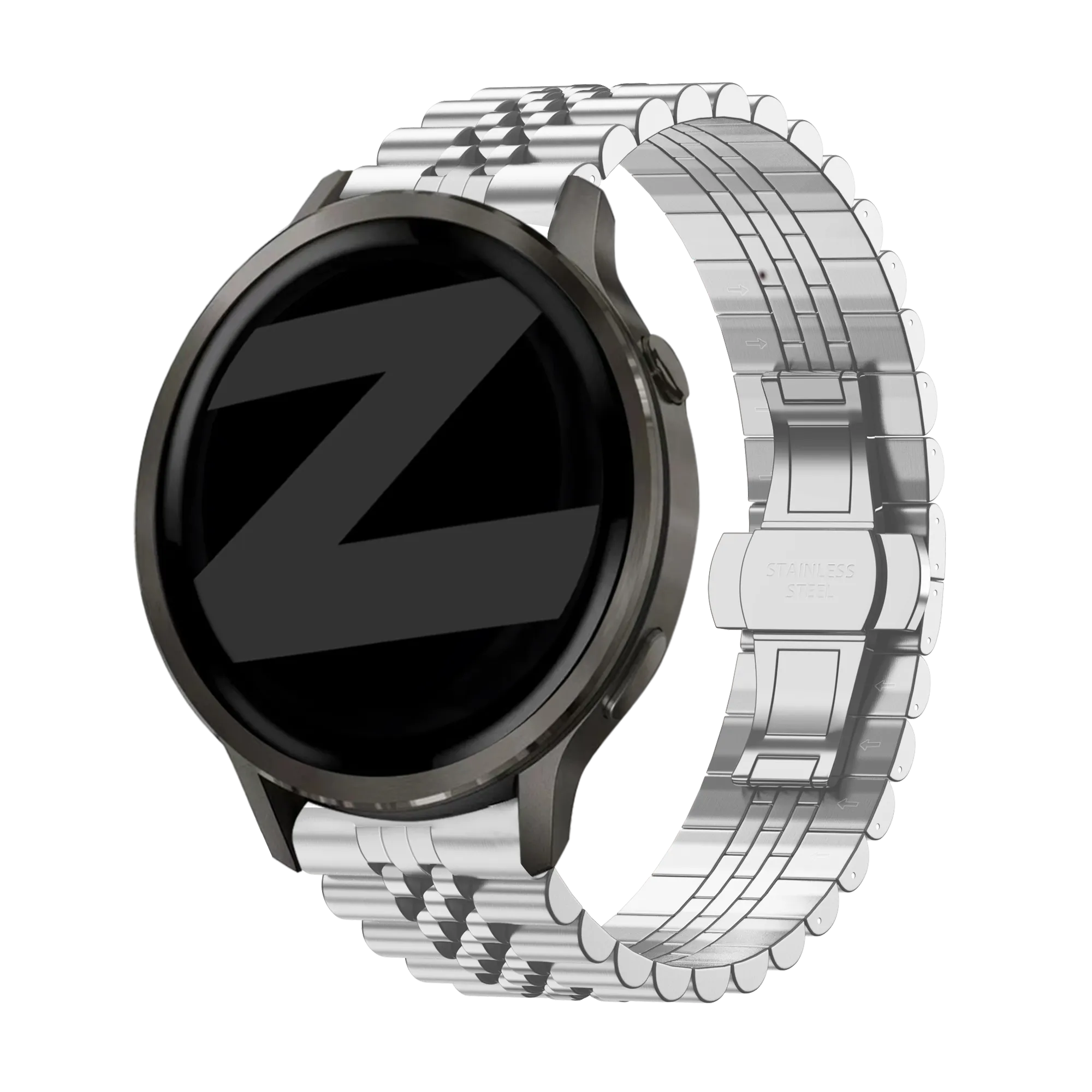 Bandz Garmin Forerunner 70 stalen band 'Jubilee' (zilver)