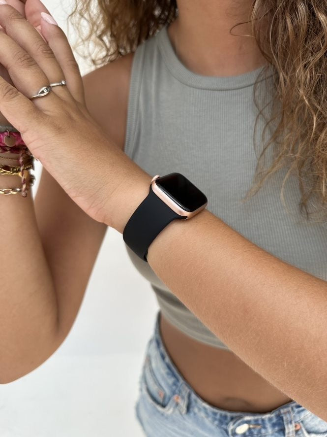 xoxo Wildhearts Apple Watch siliconen bandje (zwart)