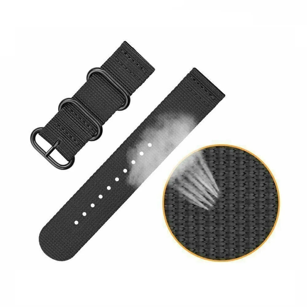 Fossil Gen 4 Explorist (HR) nylon gesp band (zwart)