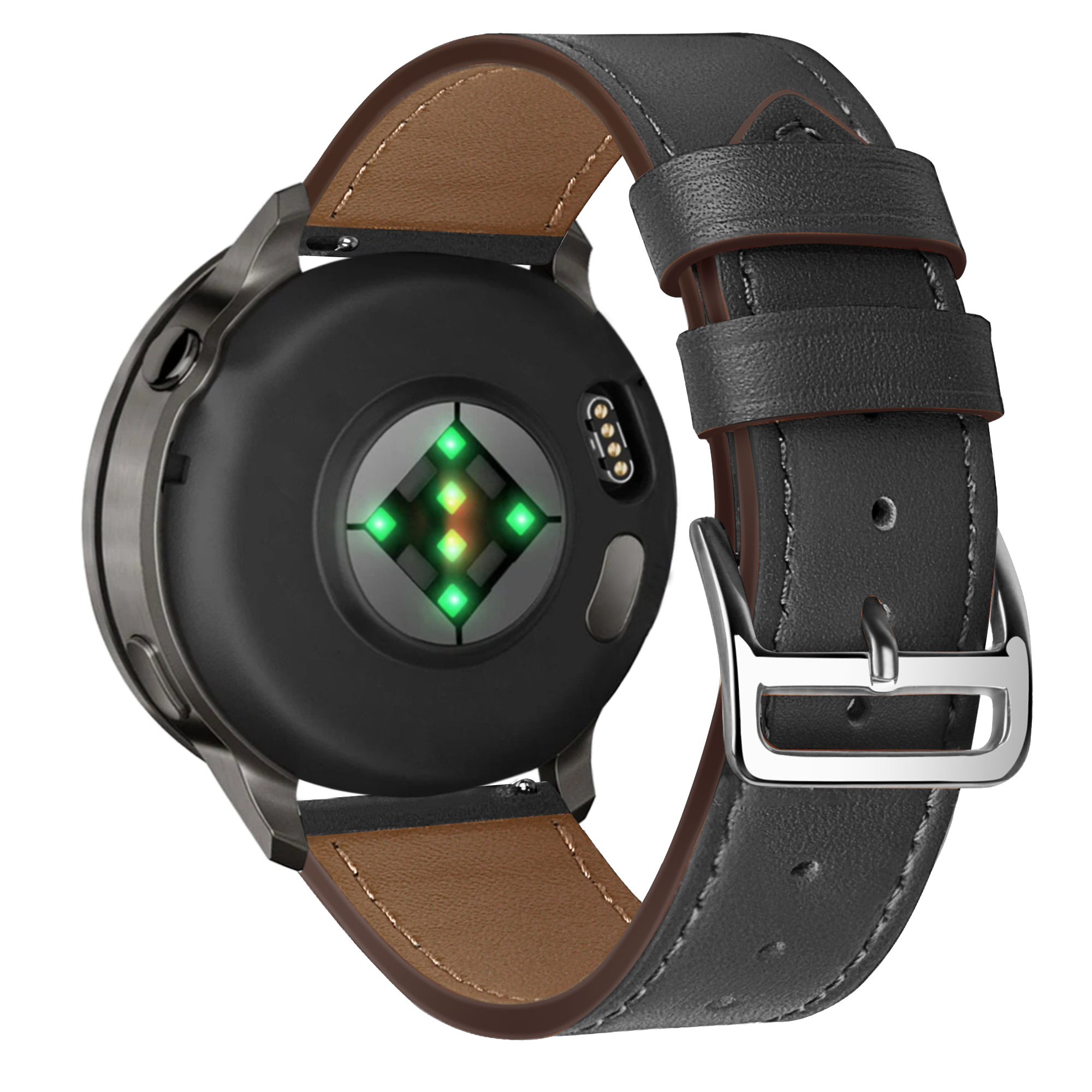 Bandz Garmin Forerunner 265 lederen band 'Deluxe' (zwart)