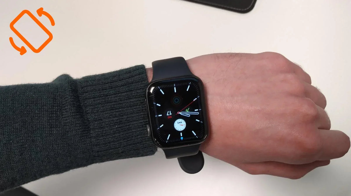 Hoe draai je het scherm van de apple Watch?