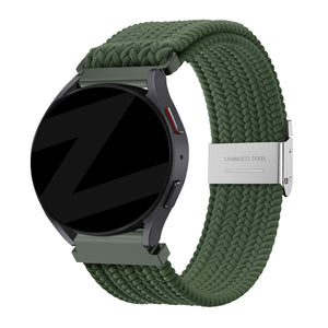 Bandz Garmin Vivoactive 3 gevlochten nylon band (olijfgroen)