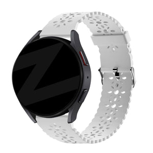 Bandz Coros Apex 2 siliconen band met bloemenpatroon (wit)