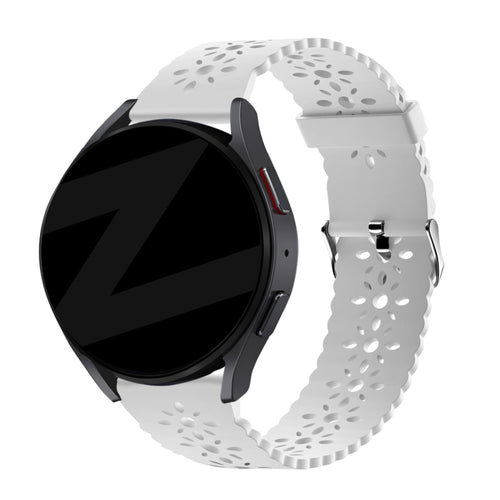 Bandz Coros Apex 2 siliconen band met bloemenpatroon (wit)