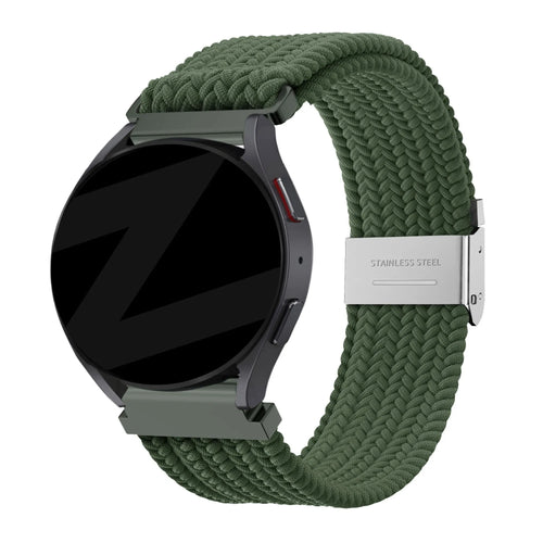 Bandz Levowatch Tiny gevlochten nylon band (olijfgroen)