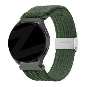 Bandz Huawei Watch GT 5 Pro - 46mm gevlochten nylon band (olijfgroen)