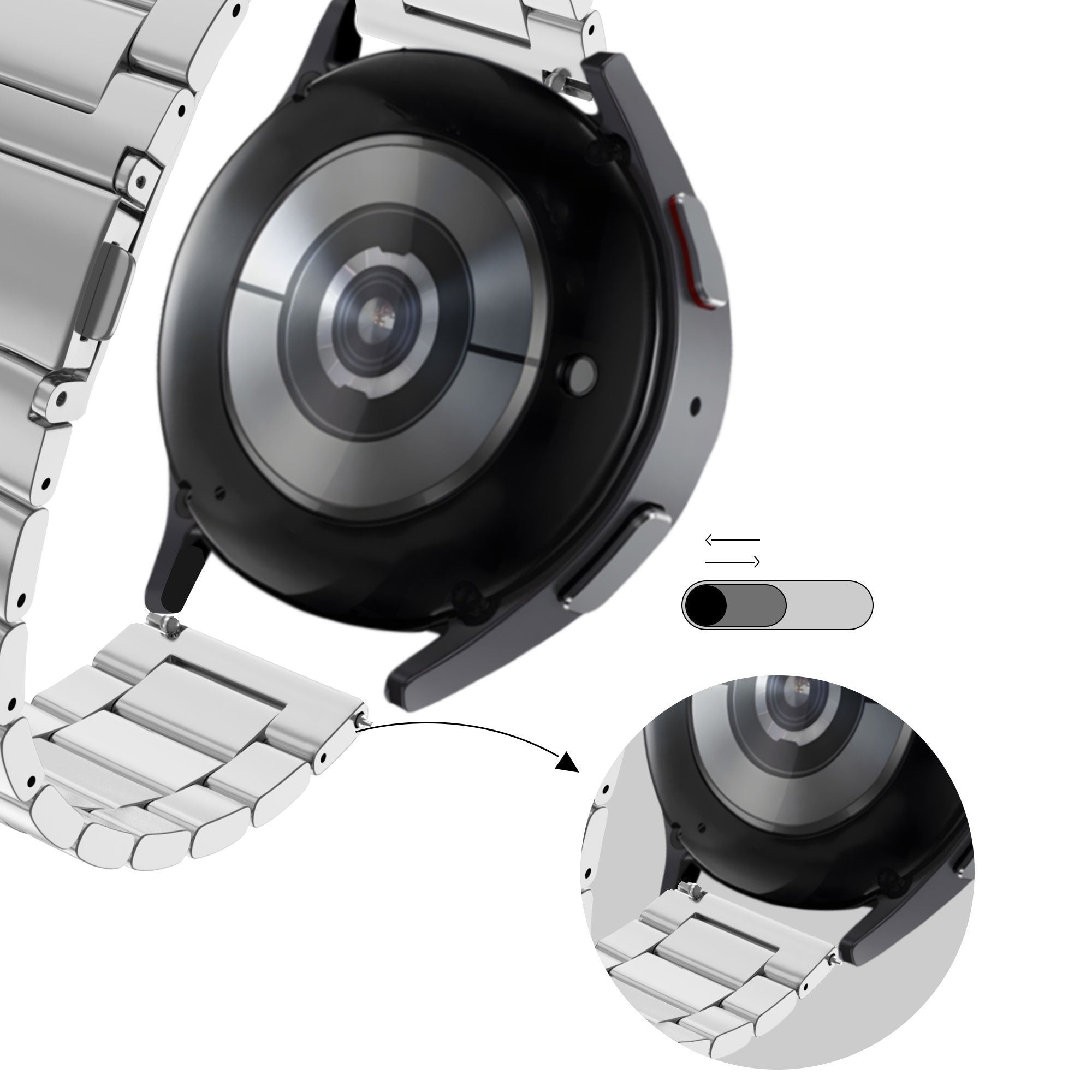 Bandz Coros Pace 2 stalen band 'Classic' (zilver)