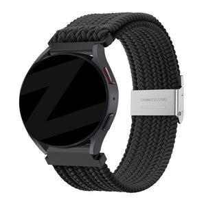 Bandz Amazfit Bip 6 gevlochten nylon band (zwart)