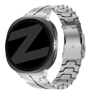 Bandz Samsung Galaxy Watch 8 - 44mm stalen band 'Iron' (zilver)