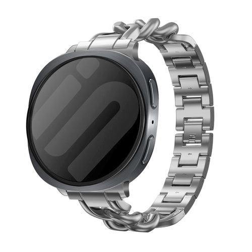 Samsung Galaxy Watch 8 Classic steel chain band (zilver)