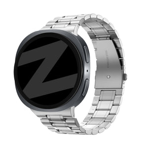 Bandz Samsung Galaxy Watch 8 Classic stalen band 'Deluxe' (zilver)