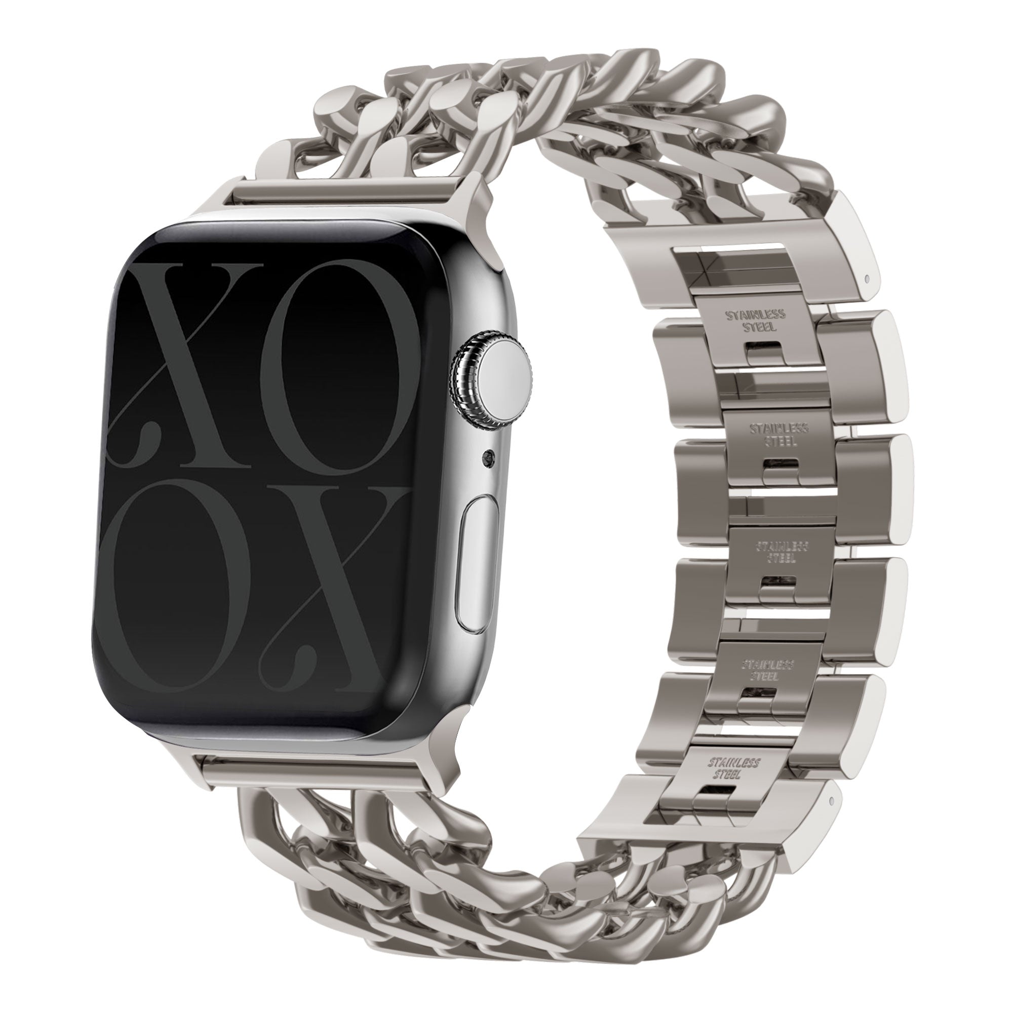 xoxo Wildhearts Apple Watch stalen chain bandje (sterrenlicht) - 38/40/41/42mm