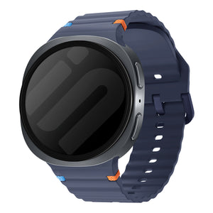 Samsung Galaxy Watch 8 - 44mm Wave Silicone Strap (Dark Blue)