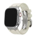 BALR Apple Watch Ultra liquid siliconen band (beige/titanium)