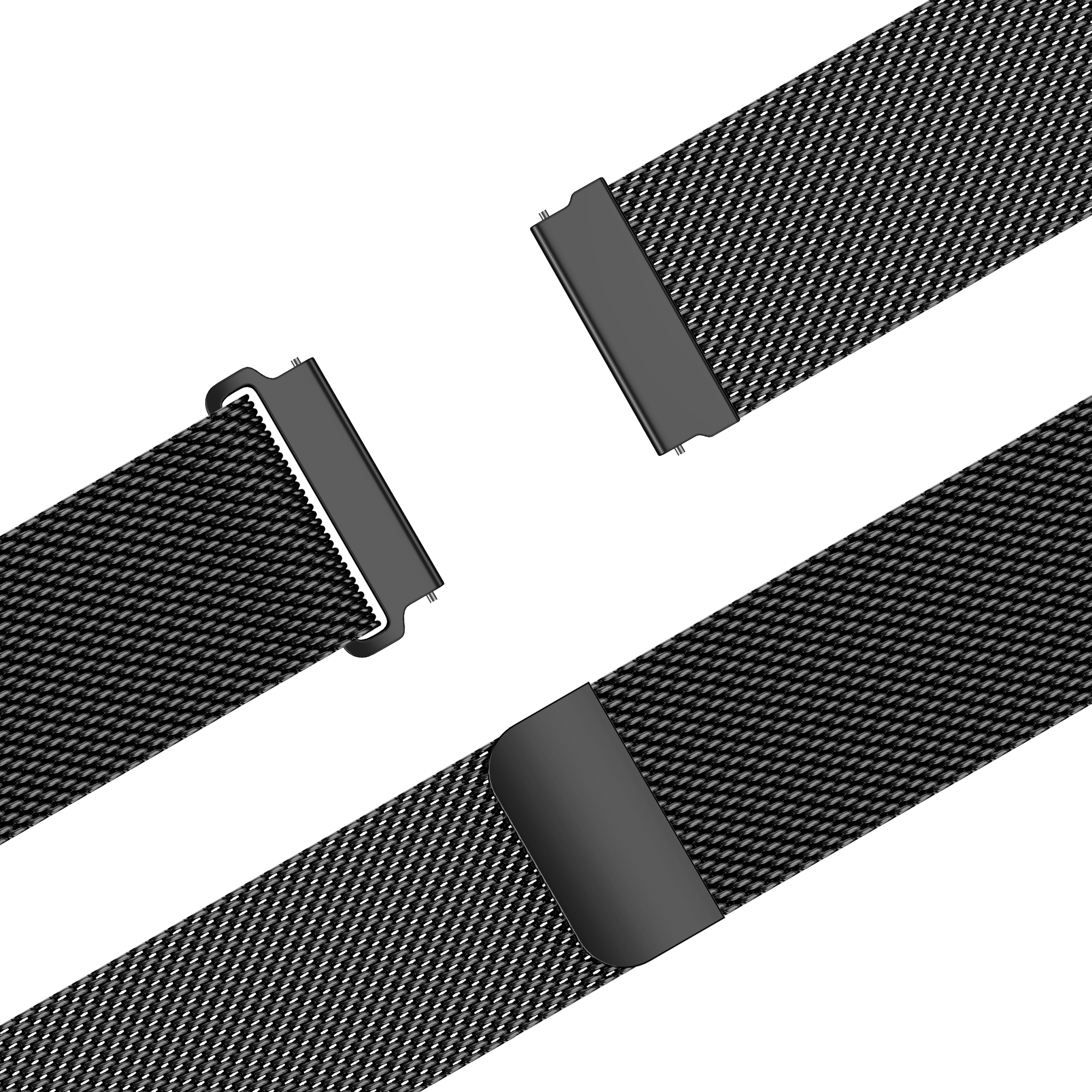 Bandz Fossil Gen 6 - 42mm Milanese band 'Easy fit' (zwart)