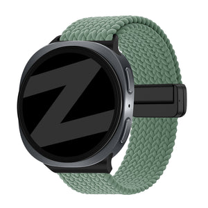 Bandz Samsung Galaxy Watch 8 Classic magnetisch geweven bandje (dennengroen)