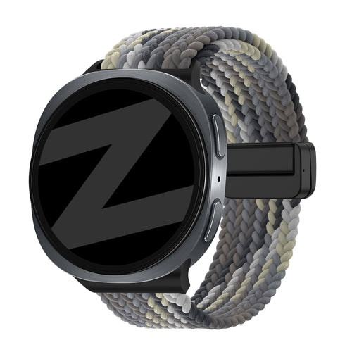 Bandz Samsung Galaxy Watch 8 - 40mm magnetisch geweven bandje (mandala zwart)