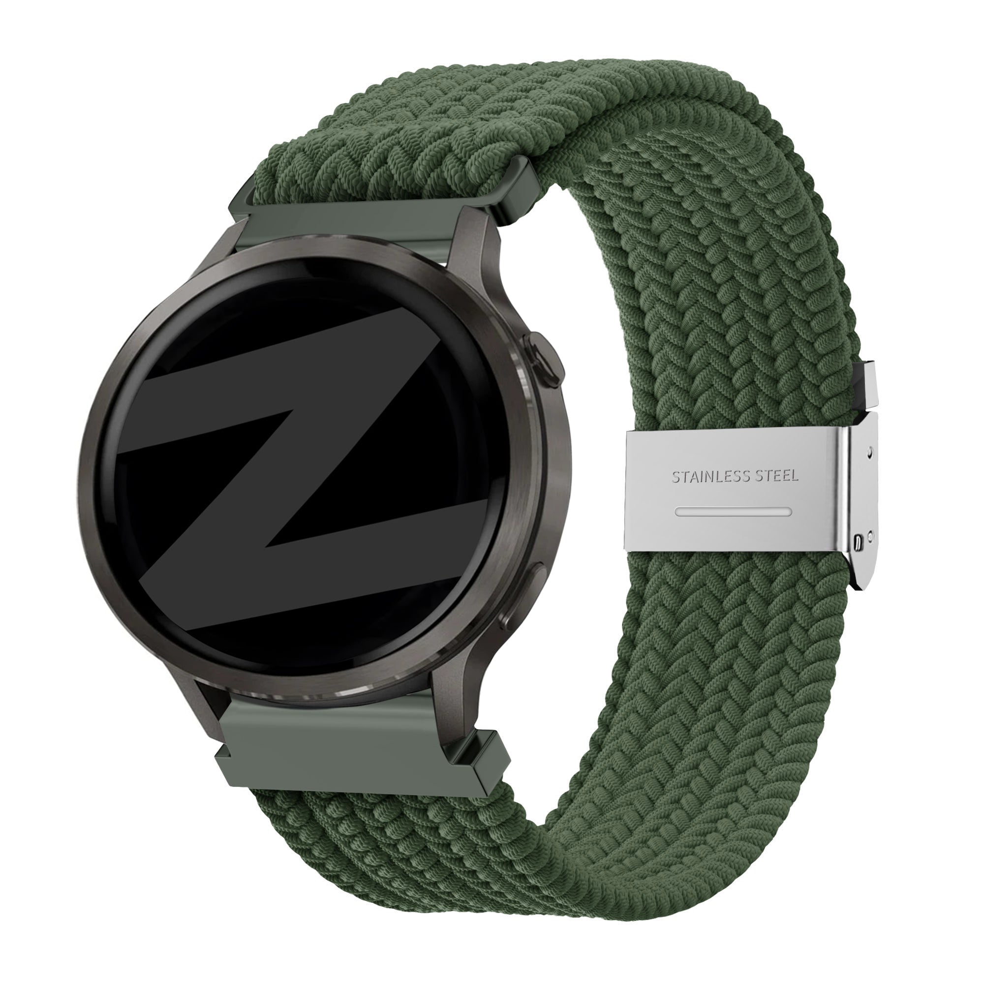 Bandz Garmin Approach J1 gevlochten nylon band (olijfgroen)